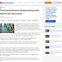 Financiamiento para startups alcanza cifra mxima del ao en julio